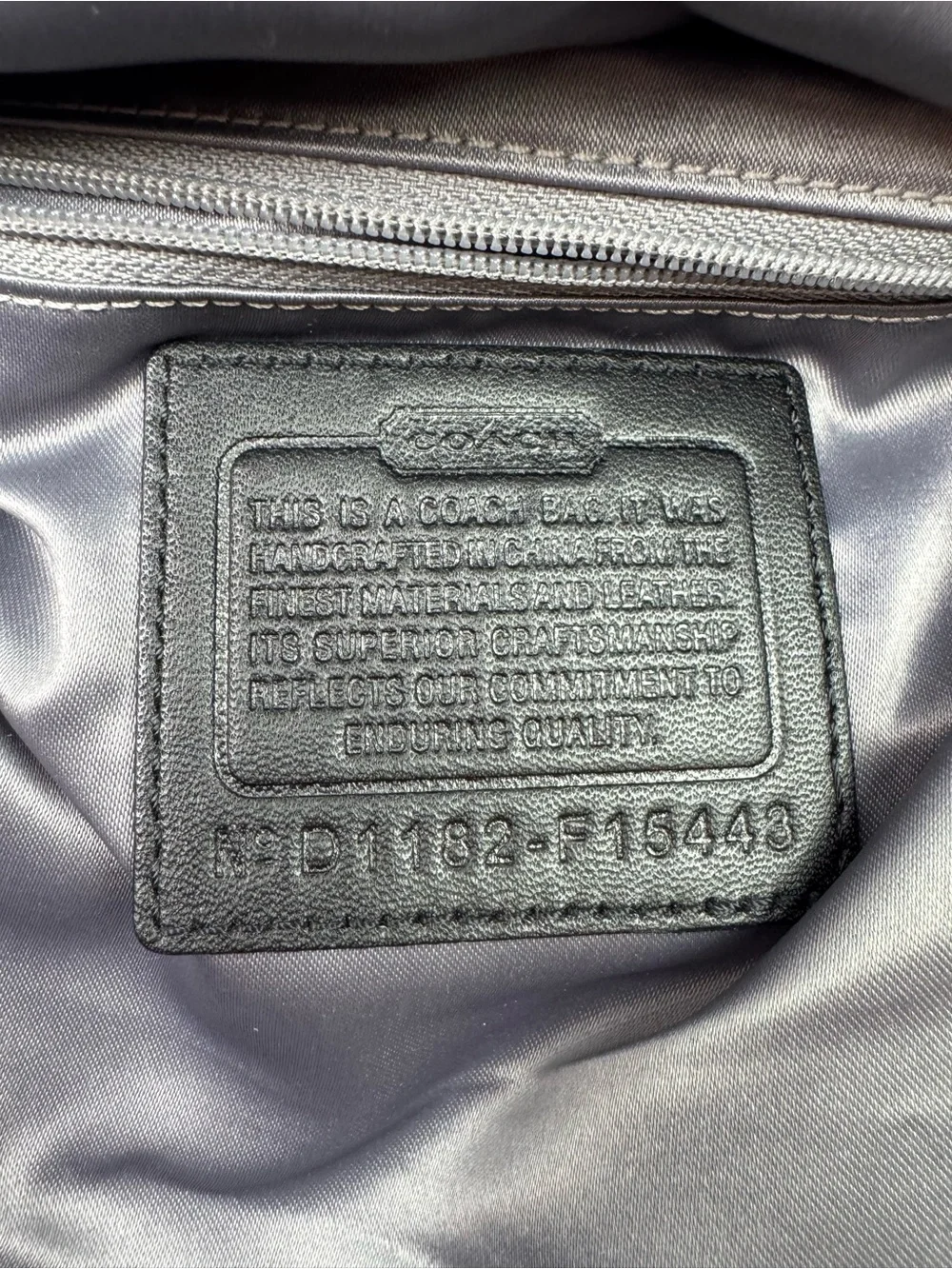 Coach F15443 Black Signature C Sateen Patent Leather Satchel Shoulder Handbag Ba